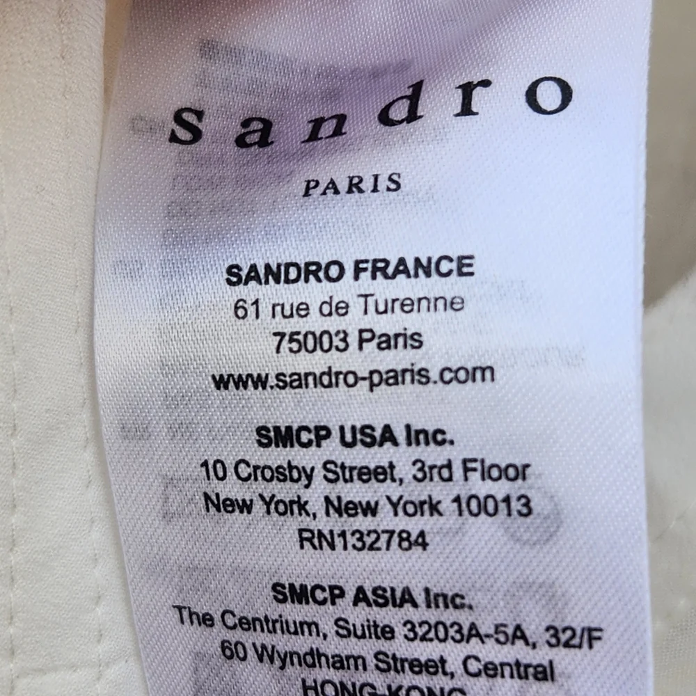 SANDRO Paris Women's Dress US Size 8 White Sheer Embroidered Floral Luxury - Picture 5 of 14